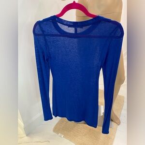 NWOT BCBGMAXAZRIA Sheer Royal Blue Top, Size S